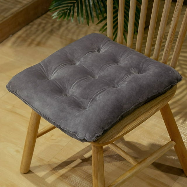Nvzi Cojín de asiento para jardín, patio, hogar, cocina, oficina, grueso y cómodo, gris, 16 x 16 pulgadas