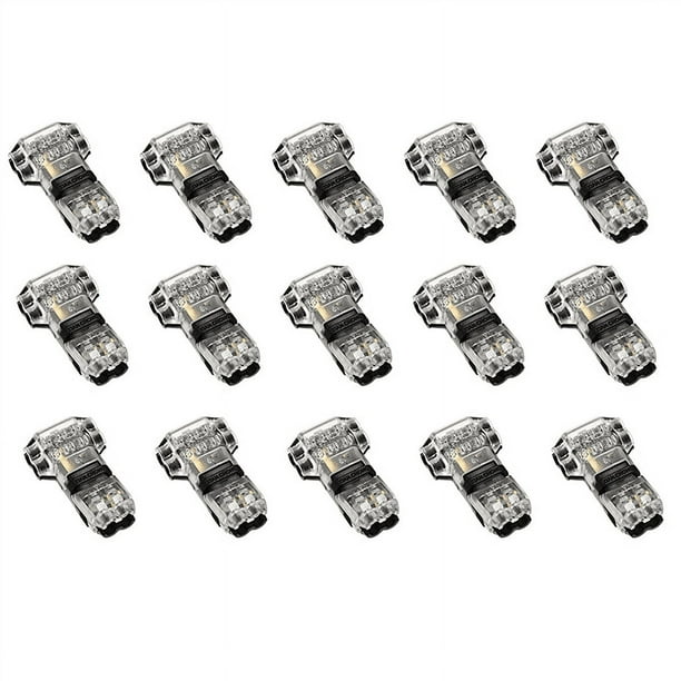 15 Uds. Conectores de Cable de 3 VíAs y 2 Conectores de Cable T-Tap Compactos Universales de Bajo Voltaje Sin Pelar para Cable 18-22 AWG
