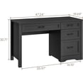 thumbnail image 2 of Vabches Farmhouse Wood 47.2"W Executive Desk, Home Office Computer Writing Desk with Storage and File Drawer for Bedroom, 2 of 8