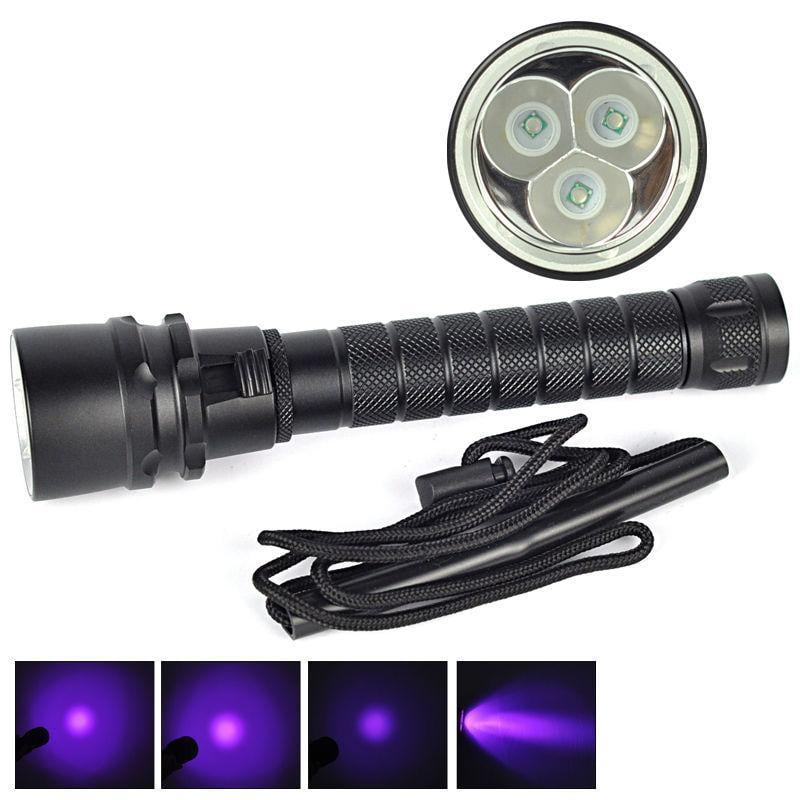 Undwerwater 100m Scuba Diving Flashlight Torch 3x XPE Green Red Purple LED Lamp 