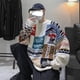 thumbnail image 2 of Suéter de oso vintage de estilo Hong Kong para hombre, cuello redondo, estilo holgado, otoño e invierno, ropa de pareja, ropa de punto de moda, 2 of 5