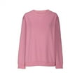 thumbnail image 4 of Kaprioy Womens Long Sleeve Swearshirts Crewneck Color Block Oversized Pullover Tops Casual Fall Fashion Clothes Pink, XL, 4 of 6
