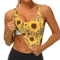 thumbnail image 3 of Fuzoiu Abstract Leopard Print Sunflower Print Women's Sports Vest,U-Back Sports Tank,Gym Vests,Athletic Sleeveless Shirts,Exercise Undershirts,Yoga, Gym, and Dance Wear-Small, 3 of 8