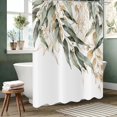thumbnail image 4 of Green Shower Curtain, Green Eucalyptus Leaf Gold Branches Pattern Plants Botanical Bath Curtains Waterproof Fabric with Hooks for Home Decor, 72Wx84H, 4 of 6