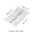 thumbnail image 3 of Uxcell 3.5 inch Hinge Silver Door Furniture Hinges Fittings Brushed Chrome Plain 4Pcs, 3 of 6