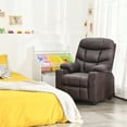 thumbnail image 2 of Infans Kids Youth Recliner Chair PU Leather w/Cup Holders & Side Pockets Brown, 2 of 7