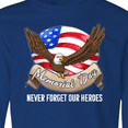 thumbnail image 4 of Inktastic Memorial Day- Never Forget Our Heroes- Bald Eagle Long Sleeve Youth T-Shirt, 4 of 5