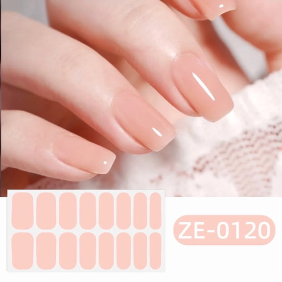 Buy 2 Get 1 Free! Nude Glossy Solid Color Nail Stickers, Natural Full Cover Self Adhesive Nail Wraps with Nail File, Neutral Minimalist Long Lasting Manicure Strips for Daily Work