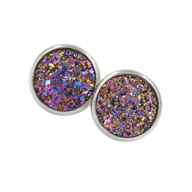 Jumpingount Pendientes Gotas para los oídos de acero inoxidable Galvanoplastia fina Superficie lisa Ligero Pendientes Magnífico regalo para boda Ropa, zapatos y accesorios Miscelánea Negro Púrpura Jumpingount AP009493-05B