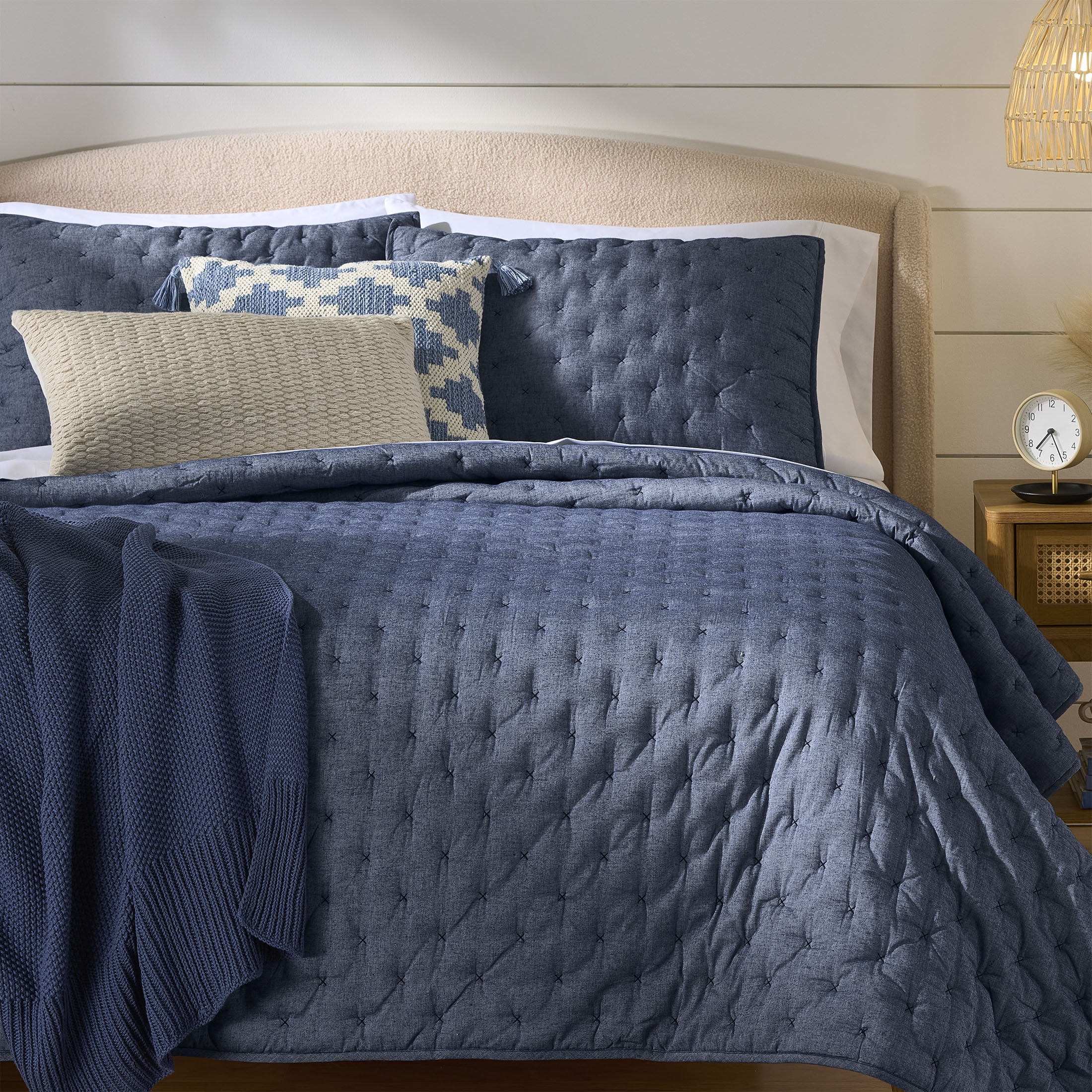 Better Homes & Gardens Indigo Chambray Pillow Shams, Standard (2 Count)