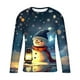 thumbnail image 4 of Blusas y camisas de manga larga y cuello redondo para hombre, informales, con estampado navideño, deportivas, de poliéster., 4 of 5