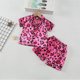 thumbnail image 3 of Odeerbi 2-6 Años Niño Niña Pijama de Verano de Satén Con Solapa Con Muesca Camisa de Manga Corta Con Estampado de San Valentín Conjunto de Pijama de Seda, 3 of 3
