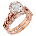 thumbnail image 2 of SuperJeweler 1 1/2 Carat Oval Shape Diamond Bridal Set In 14 Karat Rose Gold For Women, 2 of 6