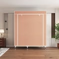 thumbnail image 5 of 105cm Peach Color Compact Portable Closet Wardrobe, Multi-Layer Non-Woven Fabric Clothing Storage Organizer with Sturdy Steel Pipe, for Small Bedroom Dorm Apartment Tiny Space, 5 of 10