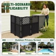 thumbnail image 2 of Devoko Fence Privacy Screen,4 Panels Outdoor Screen Enclosure for Patio & Yard, Resin Fence Panels Ideal for Hiding Air Conditioner and Trash Can, Black, 2 of 7