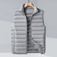 thumbnail image 2 of Autumn And Winter Men's Light Down Vest Slim Solid Color Collar Sleeveless Jacket Horse Jacket, 2 of 4