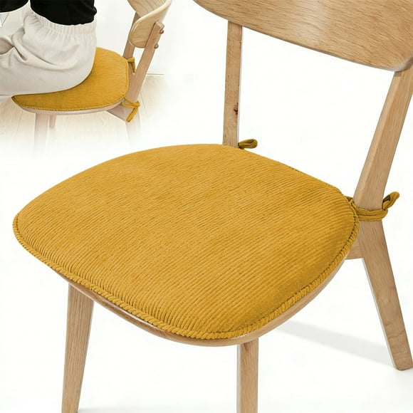 Coussin de Chaise de Bureau - Coussin D'Assise en Velours Côtelé Épais et Doux pour un Confort Optimal en Position Assise, Jaune, JKODE