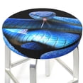 thumbnail image 2 of Kdxio Blue Viper Snake Print Stool Covers Round,Stretch Round Bar Stool Covers Washable Bar Stool Cushion Slipcover for 12-15 Inch Chair, 2 of 6