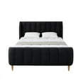 thumbnail image 3 of Aubreigh Bed Black Velvet Queen Upholstered Channel Tufted, 3 of 10