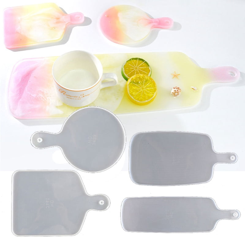 4Pcs Resin Tray Molds DIY Board Silicone Molds for DIY Resin Art Gift Home Decor