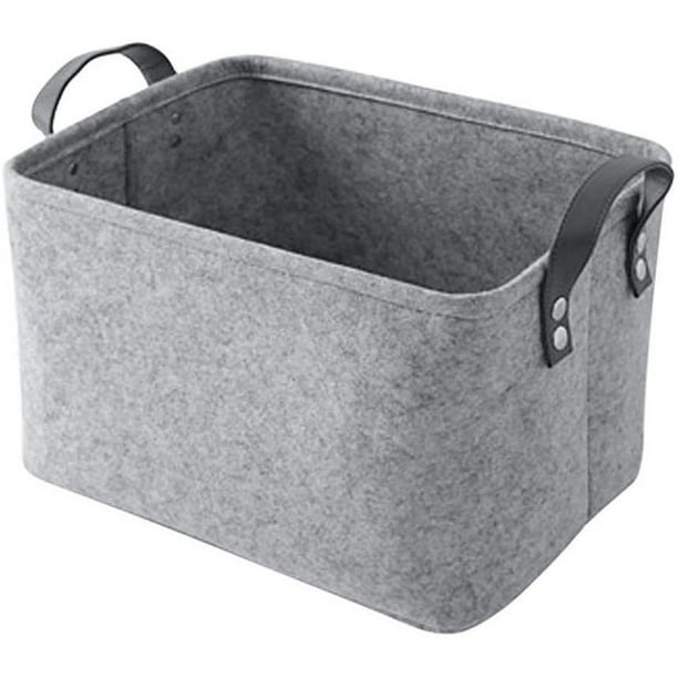 Bolsa de almacenamiento de fieltro, cesta de almacenamiento para la colada, cesta de fieltro con asa, organizador de armario, caja de almacenamiento para ropa, toallas y ropa de cama