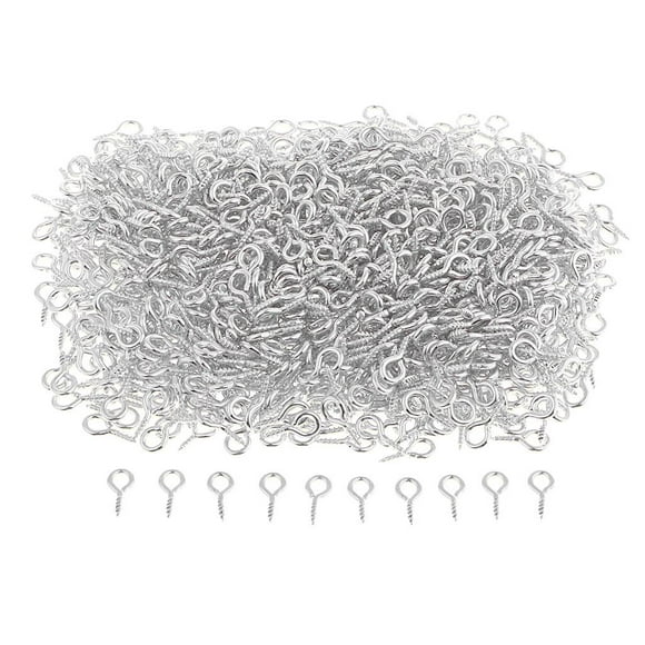 Tornillos de ojo 1000x Ojales de gancho Gancho de la clavija Colgantes Encantos Conectores 5x10 mm Blanco K Sunnimix Tornillos de gancho de ojo para colgar