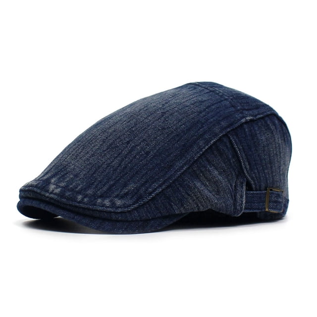 Gorra plana de mezclilla de invierno para hombre, gorra gruesa de Gatsby Newsboy