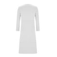 thumbnail image 4 of Long Sleeve Tunic Dress for Women Plus Size Fall Maxi Dresses Loose Casual Plain Long Dresses with Pocket White, XL, 4 of 5