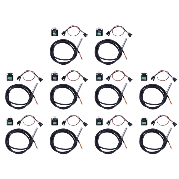 Sensor de temperatura impermeable DS18B20 con adaptador de terminal enchufable de sonda (A)