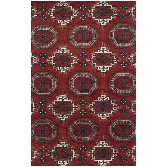 SAFAVIEH Wyndham Winifred Floral Wool Area Rug, Red, 4' x 6'