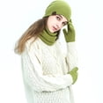 thumbnail image 4 of Hat Scarf Gloves Set Classic Unisex Thermal Gloves Loop Scarf Ribbed Knit Cap, 4 of 10