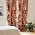 thumbnail image 3 of Ambesonne Bohemian Curtains 2 Panel Set, Warm Tone Floral Geometric, Pair of - 28" x 95", Dark Coral and Burnt Orange, 3 of 4