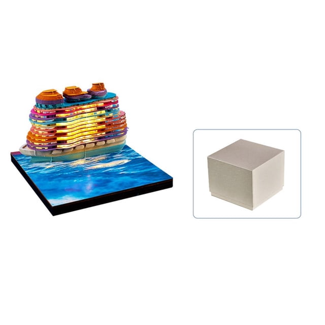 Wartleves Notas adhesivas 3D Cruise Calendario semanal 2025 Notas adhesivas D8Z2 F8G3 Y7S9