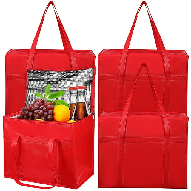 GOOHOCHY 4 bolsas térmicas para comestibles, grandes, con cremallera, para entrega de alimentos.