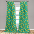 thumbnail image 5 of Ambesonne Banana Curtains, Tropic Fruit Vivid, Pair of 28"x63", Teal Yellow, 5 of 5