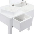 thumbnail image 6 of Topbuy 2 Drawers Make-up Mirror Set Vanity Dressing Table Flip-type Desktop with Stool White, 6 of 10