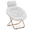 White, variant on NNYYS Round Folding Faux Fur Saucer Chair with Removable Headrest for Adults Metal Frame Oversized Large Comfy Soft Lounge Lazy Cozy Moon Chair for Bedroom Living Room Dorm,Light Brown