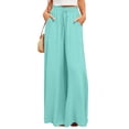 thumbnail image 2 of Satingcolo Women Summer Beach Vacation Pants High Waisted Wide Leg Pants Loose Flowy Casual Palazzo Lounge Trousers, Size S-2XL, 2 of 5
