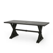 Noble House Wasco Aluminum Outdoor Dining Table, Antique Black