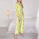 thumbnail image 3 of Balery Bananas Conjunto de Pijama con Estampado para Mujer, Conjunto de Dos Piezas con Manga Larga, Ropa de Dormir Suave con Bolsillos, Pijamas Cómodos-Large, 3 of 7