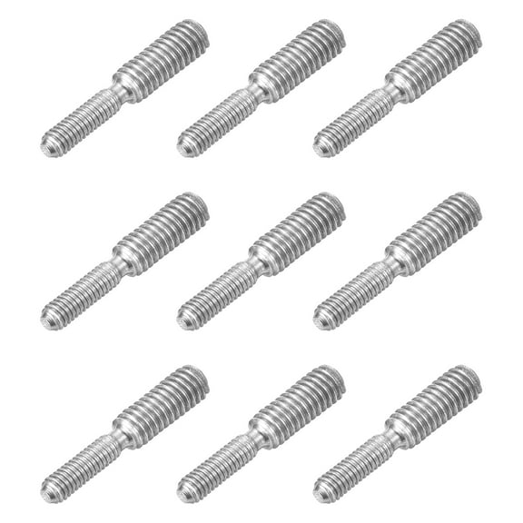 Uxcell 9Pack M3x10mm to M4x10mm Double End Threaded Stud 304 Stainless Steel Rods
