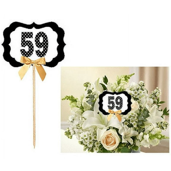 59th Birthday / Anniversary Table Decoration Party Centerpiece Pick - Set of 6