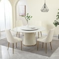 thumbnail image 2 of 31.5" Rotatable Sintered Stone Dining Table For 6-8 People, Wear-, Fascinating Wood And Metal Base, 59" With Round Rotating Rack Frame, Seating, Scratch-, Graceful & Base, 2 of 3