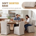 thumbnail image 5 of Dayalane Modern Farmhouse Parsons Slipcover Dining Chairs Set of 4, High Back Linen Upholstered Kitchen Chairs with Removable Slipcover, Armless Oak Wooden Side Chair for Dining & Living Room, Beige, 5 of 10