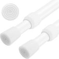 thumbnail image 1 of CHUANK 2 Pack Curtain Rod Adjustable 24-43 Inches，5/8” Diameter， White，Small Short Expandable Spring Loaded Tension Rods For Window  Bathroom  Cupboard Kitchen, 1 of 8