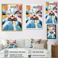 thumbnail image 4 of Designart "24 Hours of Le Mans Race Track in Colorful Cubism II" Architecture Framed Wall Art - Modern Colorful Race Tracks Hallway Framed Wall Art Decor, 4 of 6