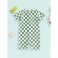 thumbnail image 4 of Jxzom Toddler Baby Boy Rash Guard Swimsuit Checkered Short Sleeve One Piece Zipper Bathing Suit Beach Swimwear Sunsuit 6M-4Y, 4 of 7