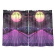 thumbnail image 7 of Yayeee Kitchen Curtains Tier Pair Light Filtering 27"x24" Rod Pocket Short Cafe Window Panel, Black Neon Road, 7 of 7