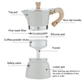 thumbnail image 3 of Aluminum Moka Coffee Pot, Ergonomic Handle, Detachable And Easy To Clean, Quick Heating,  Use Performance, For Home And Office, 3 of 8
