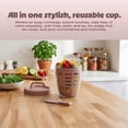 thumbnail image 4 of Cook with Color Berry Cup with Removable Colander and Fork, BPA-Free, Dishwasher Safe, Pink, 4 of 11